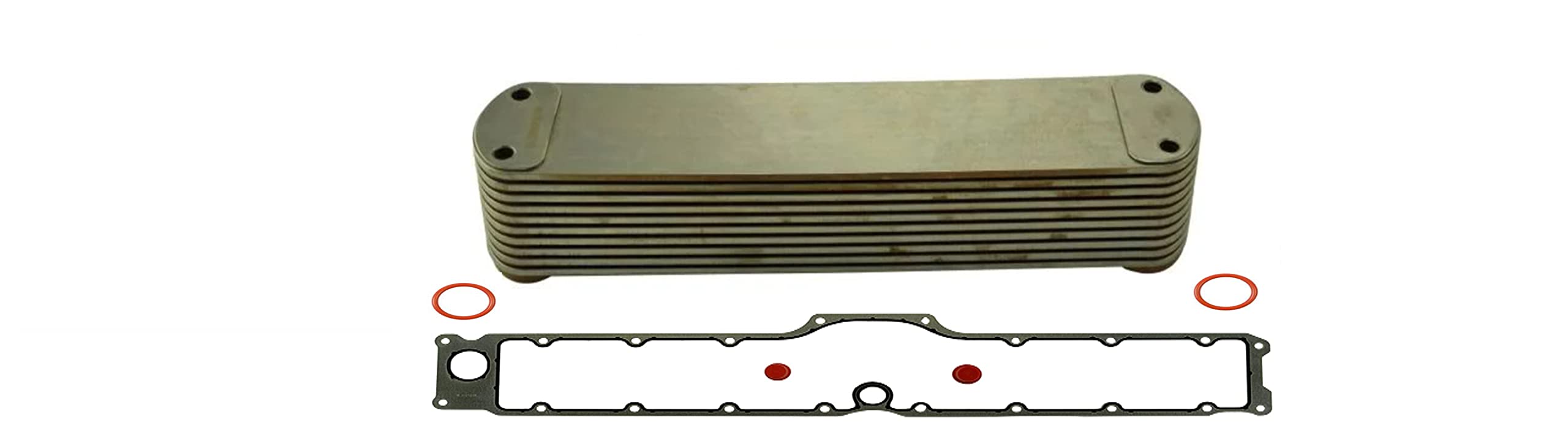 4059460 ISX Oil Cooler Core 63mm with Installation Gasket Kit - Heavy Duty Engine Cooling System Replacement for Cummins ISX Diesel Trucks & Commercial Vehicles