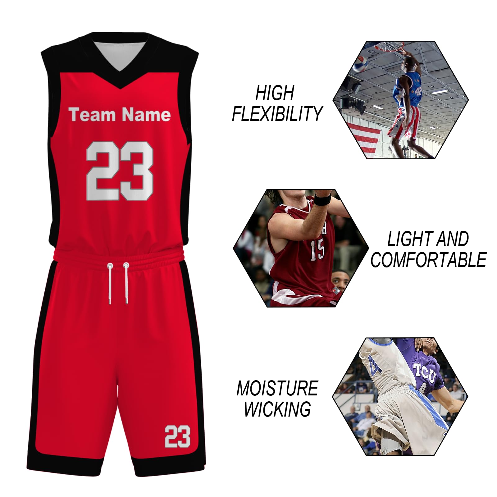 Custom Basketball Jerseys - Personalized NBA Style Uniforms for Men, Women & Kids | Perfect for Team Games, Tournaments & Fan Gear
