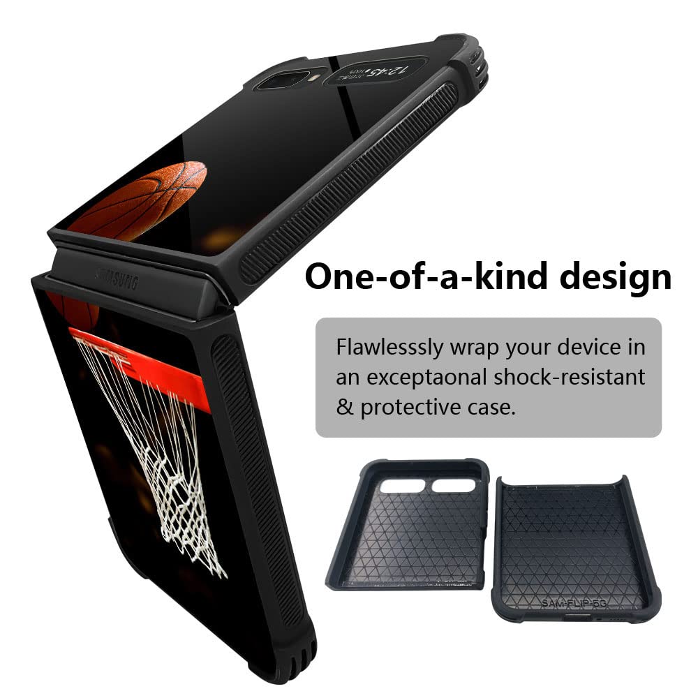 Samsung Galaxy Z Flip 5G Case - Military Grade Protective Cover with Shockproof Corners & Anti-Scratch Design | Perfect for Basketball Games & Outdoor Activities