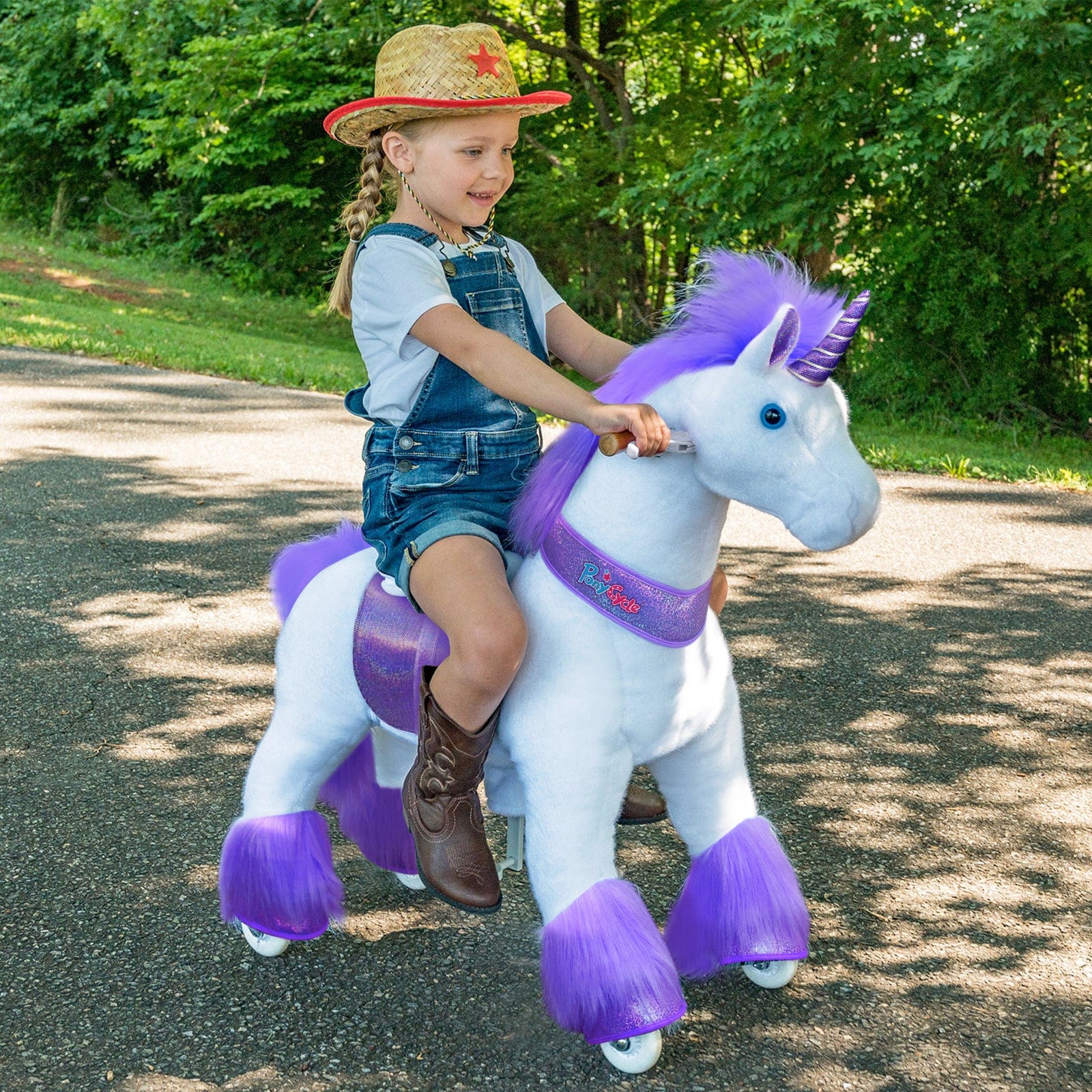 Ponycycle Ride-On Toy for Kids Ages 4-8 | Medium Size Wooden Rocking Horse | Perfect for Indoor & Outdoor Play, Birthday Gifts, and Pretend Play Activities