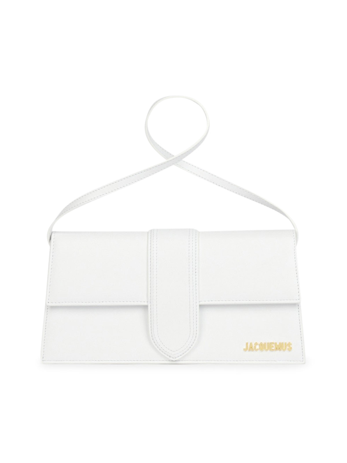 Jacquemus Le Bambino Long White Leather Shoulder Bag 221Ba0133060 - Elegant Designer Handbag for Women, Perfect for Work, Travel, and Evening Events