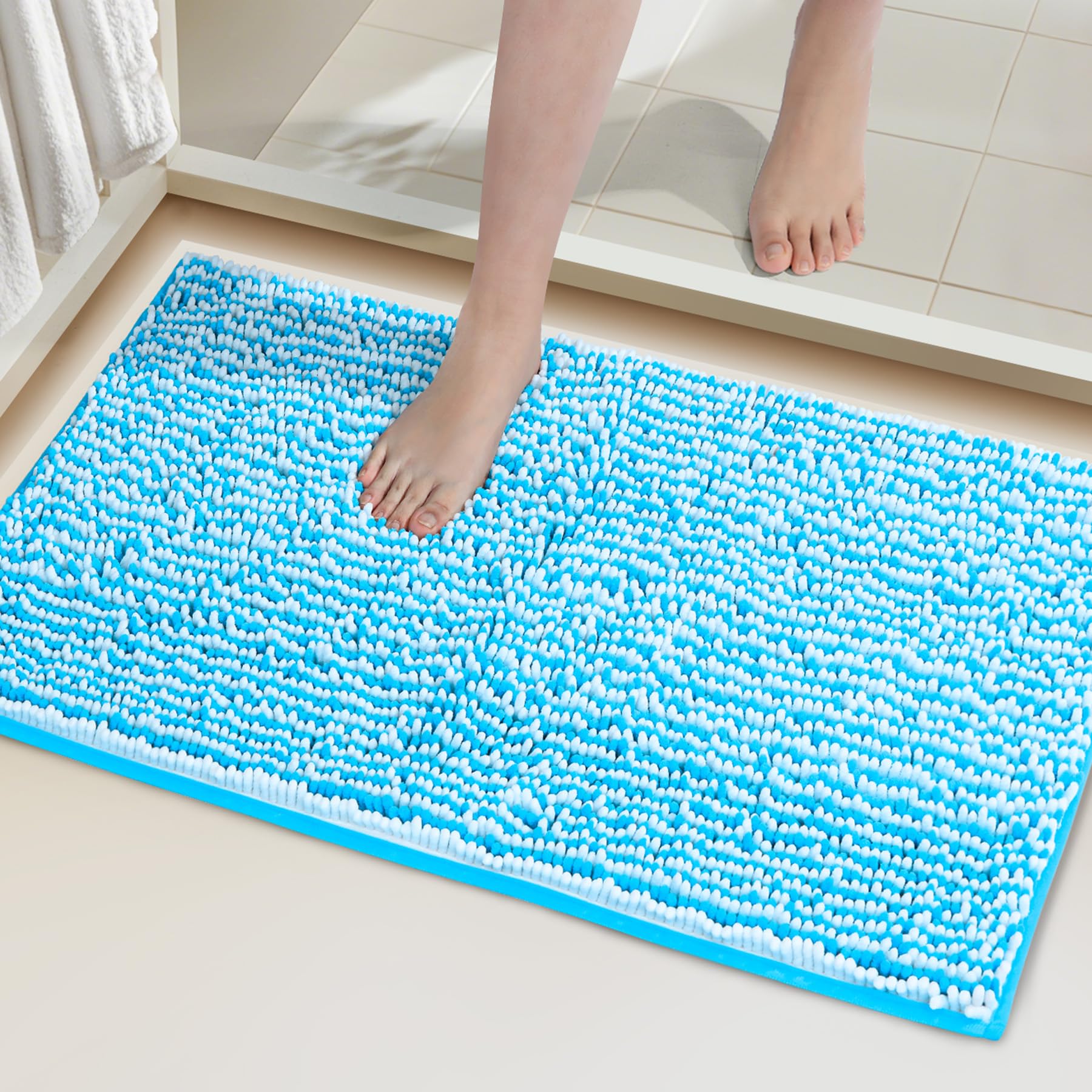 Premium Ultra-Soft Bathroom Rug Set (2-Piece) - Super Absorbent, Non-Slip Bath Mats for Bathroom, Shower & Sink - Machine Washable - 20