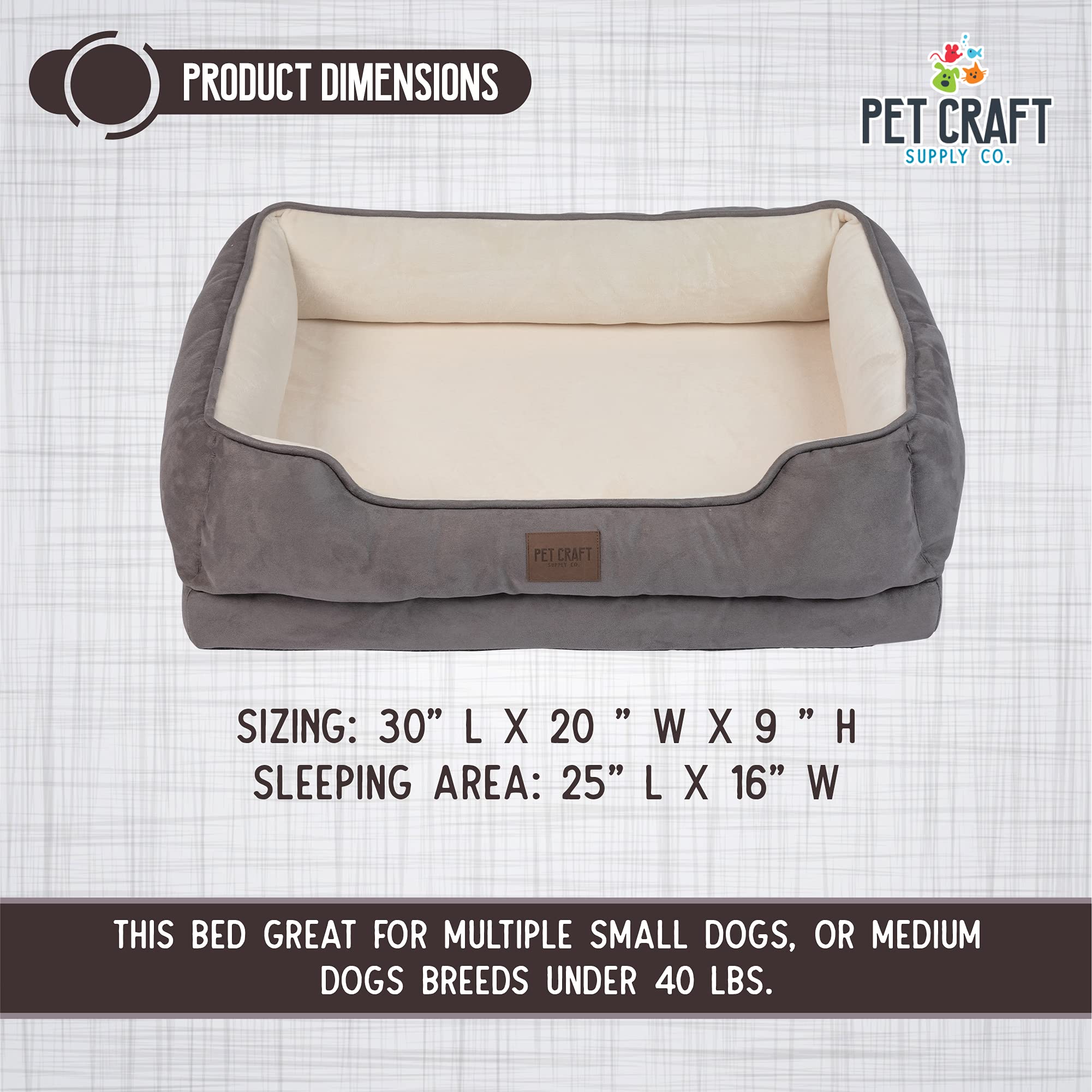 Premium Orthopedic Dog Bed with Removable Washable Cover - Support for Joint & Arthritis Relief - Comfortable Sofa Style Pet Couch with Bolster Headrest - Ideal for Small, Medium & Large Breed Dogs (Cream) - Perfect for Living Rooms, Bedrooms & Pet-Friendly Spaces