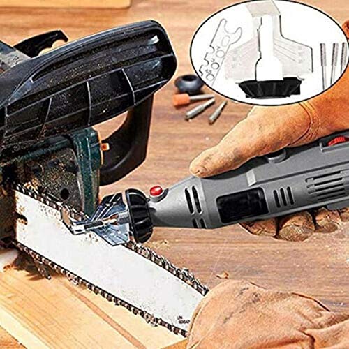 Professional Chainsaw Sharpening Kit - Grinding Tool & Power Drill Hand Sharpener for Garden & Woodworking - ALI88 (Silver) - Perfect for Chainsaw Maintenance, DIY Projects & Outdoor Landscaping