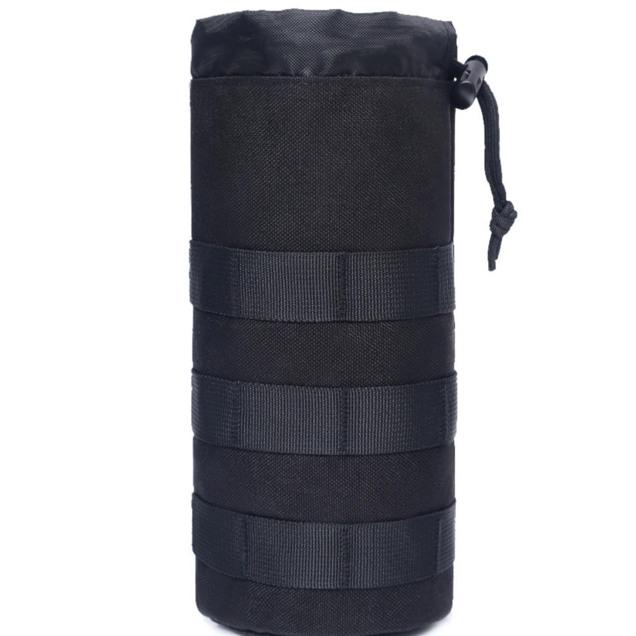 Tactical MOLLE Water Bottle Holder Pouch - Durable Hydration Accessory for Backpacks, Hiking & Outdoor Adventures (Black)