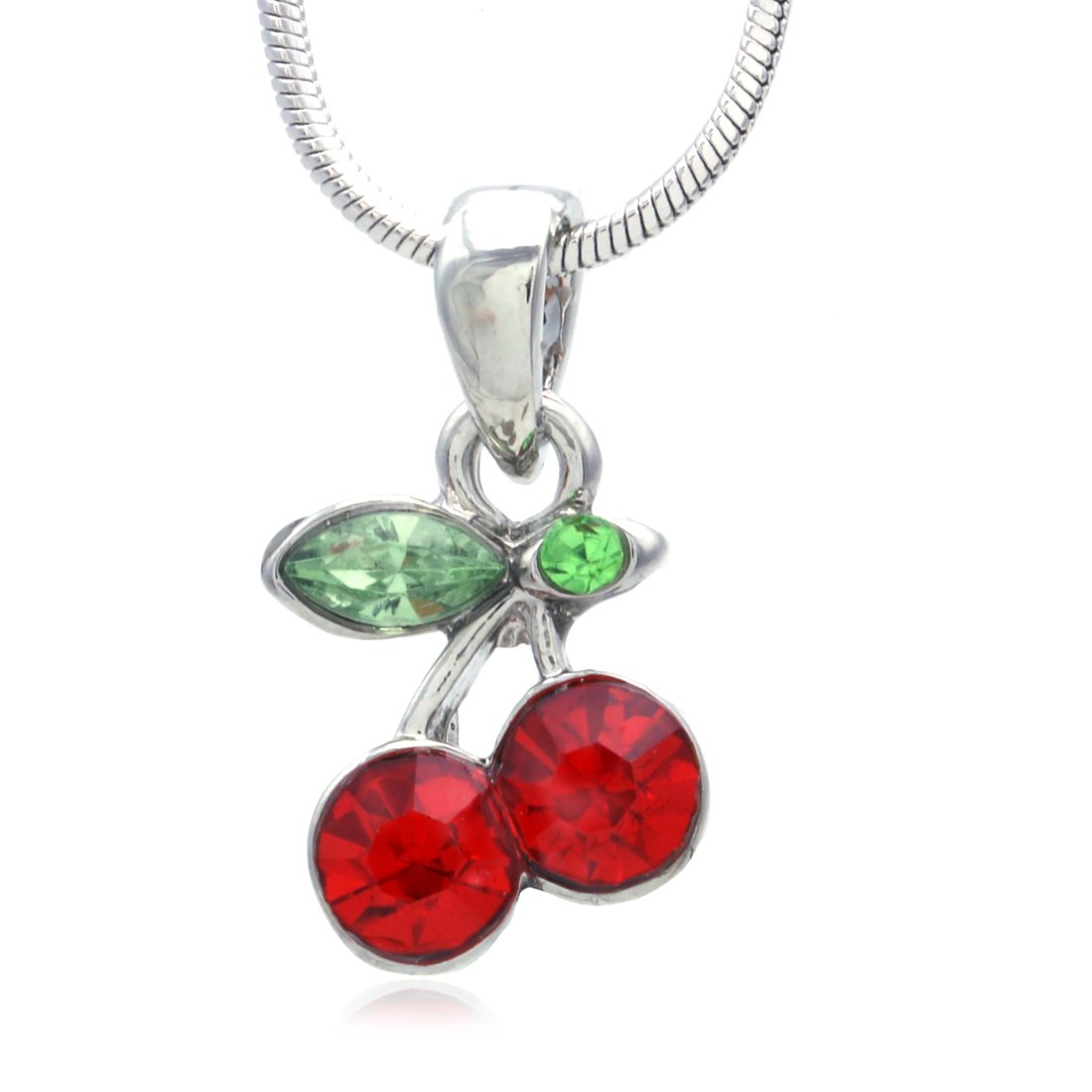 SoulBreeze Red Cherry Necklace - Summer Fruit Pendant Charm Gift for Women & Mom | Elegant Fashion Jewelry for Date Night, Mother's Day & Birthday Gifts