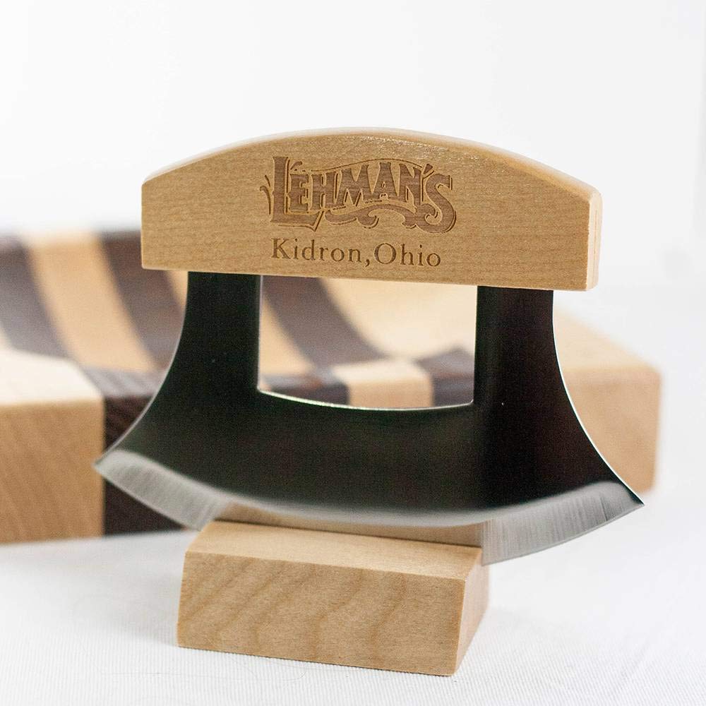 Lehman's ULU Crescent Rocker Knife - 6 Inch Curved Stainless Steel Blade for Chopping and Mincing - Perfect for Salad, Fruit, Vegetables & Herbs - Ideal for Kitchen Prep, Camping & Outdoor Cooking