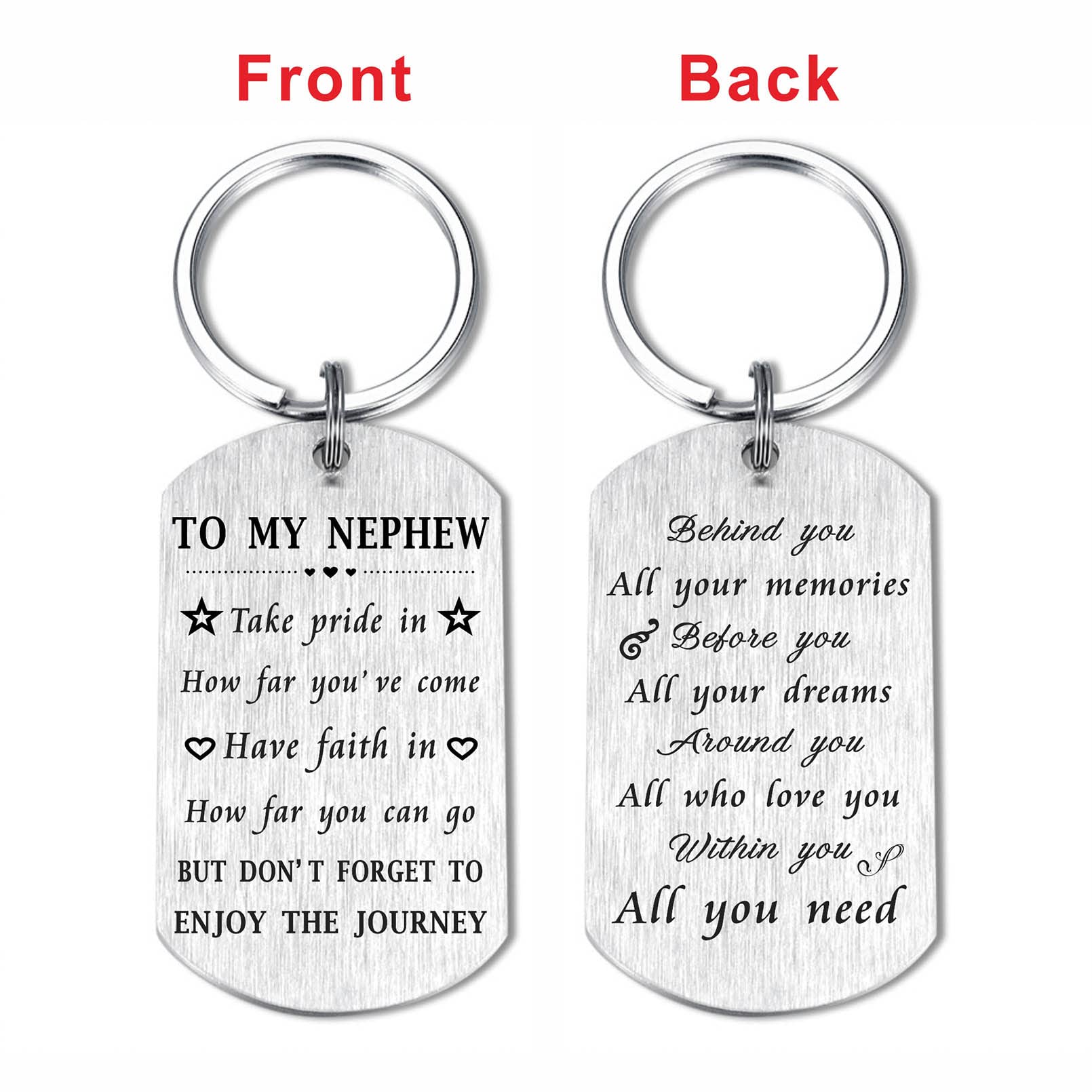 Best Nephew Ever Keychain - Personalized Graduation & Christmas Gift for Nephew - Engraved Keepsake for Special Occasions - Perfect for Birthdays, Holidays & Celebrations