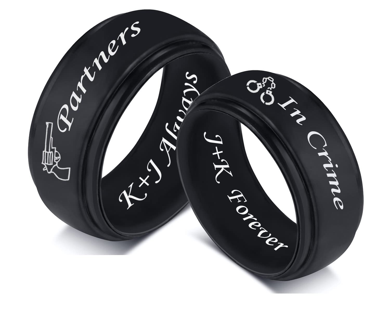 2Pcs Personalized Silicone Couple Rings - 8MM Breathable Rubber Wedding Bands with Step Edge Comfort Fit for Him & Her - Promise & Engagement Rings - 7 Color Options - Ideal Gift for Husband, Wife, Anniversary & Valentine's Day - Perfect for Daily Wear, Gym, Swimming & Outdoor Activities