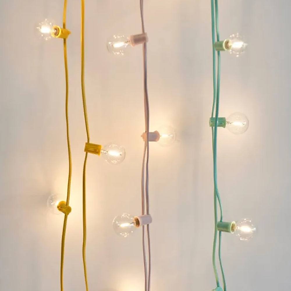 15 LED Teal Festoon Lights - Outdoor/Indoor String Lights for Patio, Garden, Wedding & Party Decor