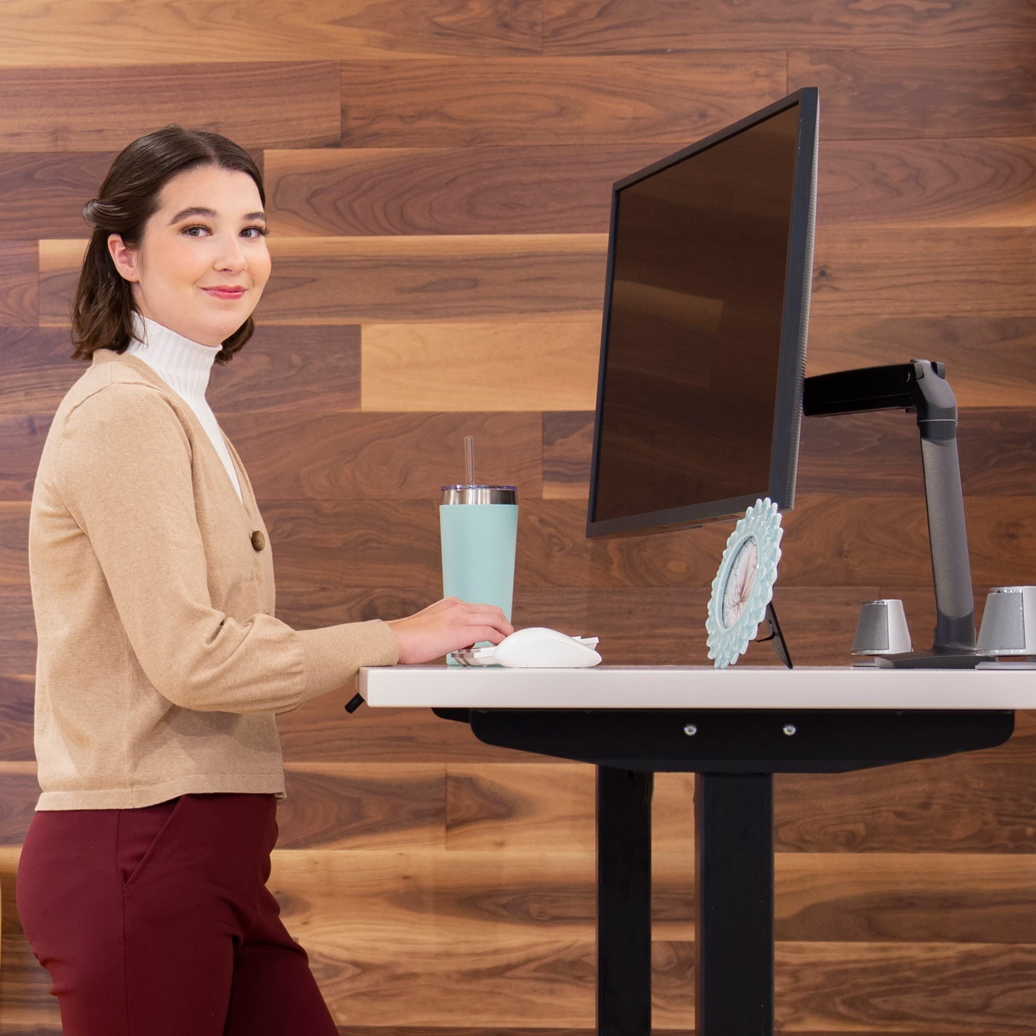 Ergotron MXV Single Monitor Arm - Adjustable VESA Desk Mount for 13-34 Inch Screens (7-20 lbs) - Matte Black - Perfect for Home Office, Gaming & Workspace Ergonomics