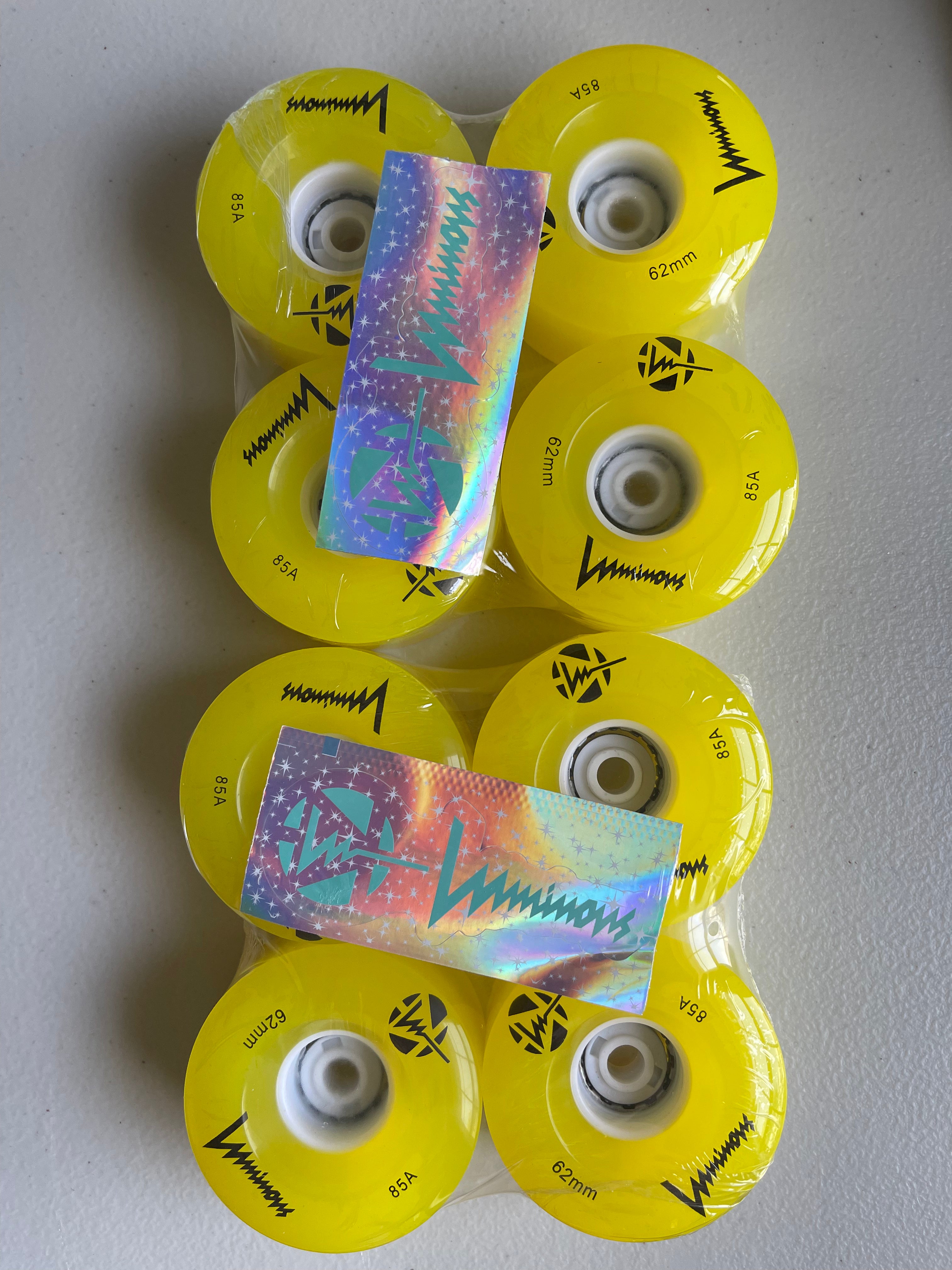 Luminous LED Hybrid Skateboard Wheels 85a - 4 Pack for Indoor & Outdoor Skating, Night Riding, and Longboard Cruising
