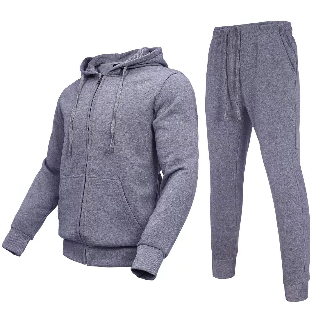 Zusmen Men's Tracksuit 2-Piece Outfit - Stylish Track Jacket & Pants for Casual Wear, Gym, and Outdoor Activities