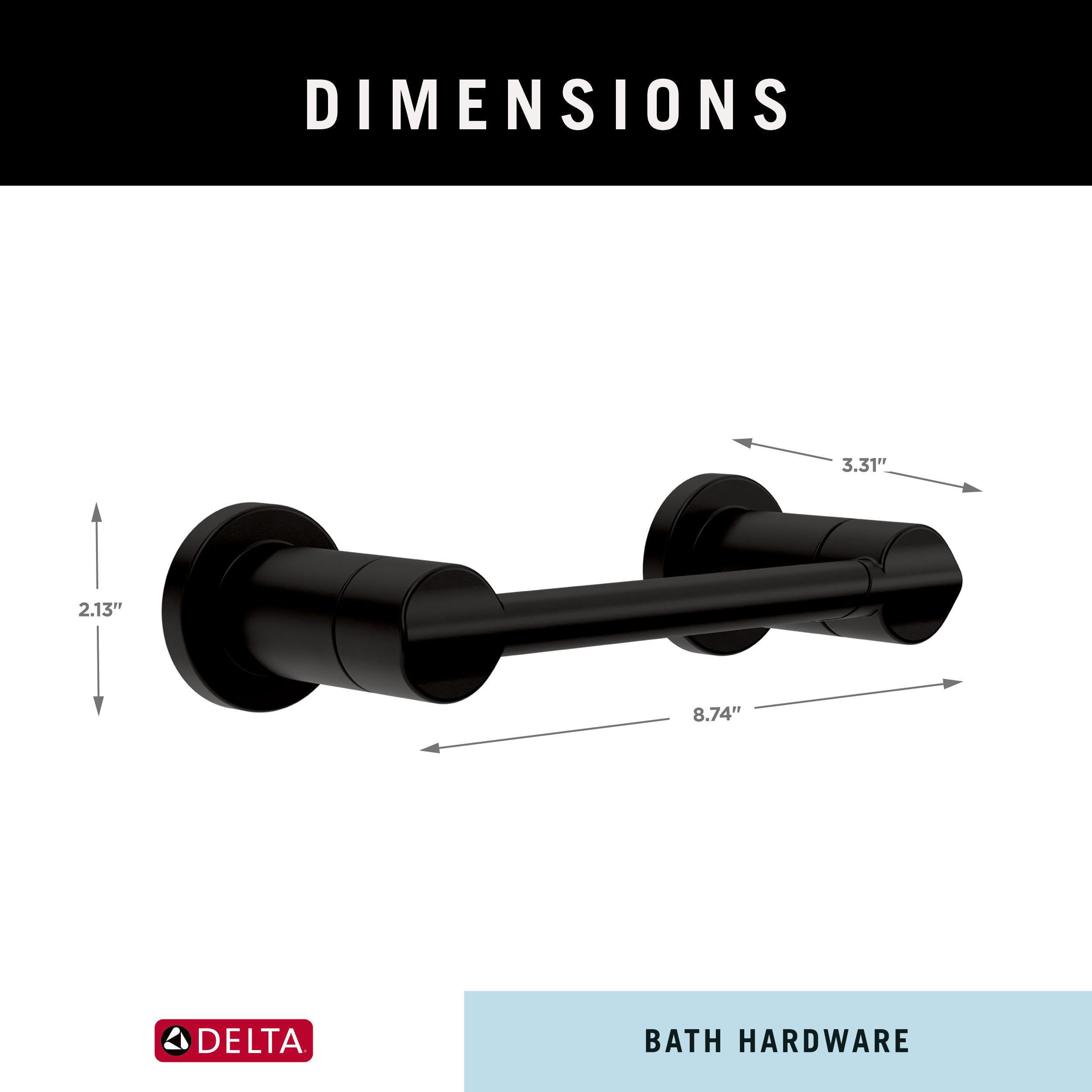 Delta Nicoli 1-Pack Matte Black Toilet Paper Holder - Wall Mounted Pivoting Bathroom Tissue Roll Holder for Bathroom Organization - Durable & Stylish Bathroom Accessories (NIC50-MB) - Perfect for Home, Apartment & Office Restrooms
