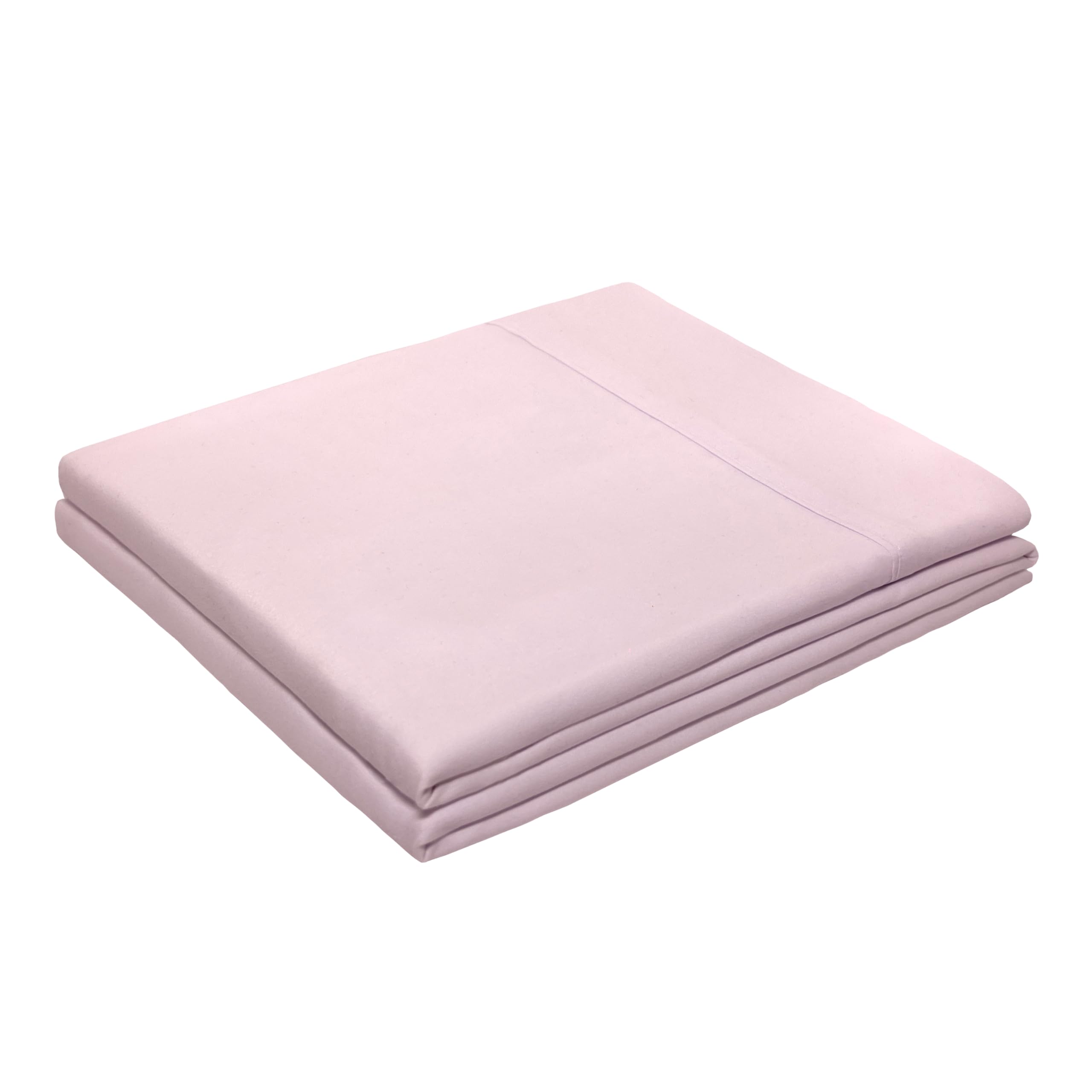 Premium Queen Flat Sheet - Ultra Soft Polyester Bed Sheet Set | Hotel Quality, Wrinkle-Free & Easy Care | Light Pink Luxury Bedding for Home, Hotel, or Dorm Use - 1 Queen Size Top Sheet Only