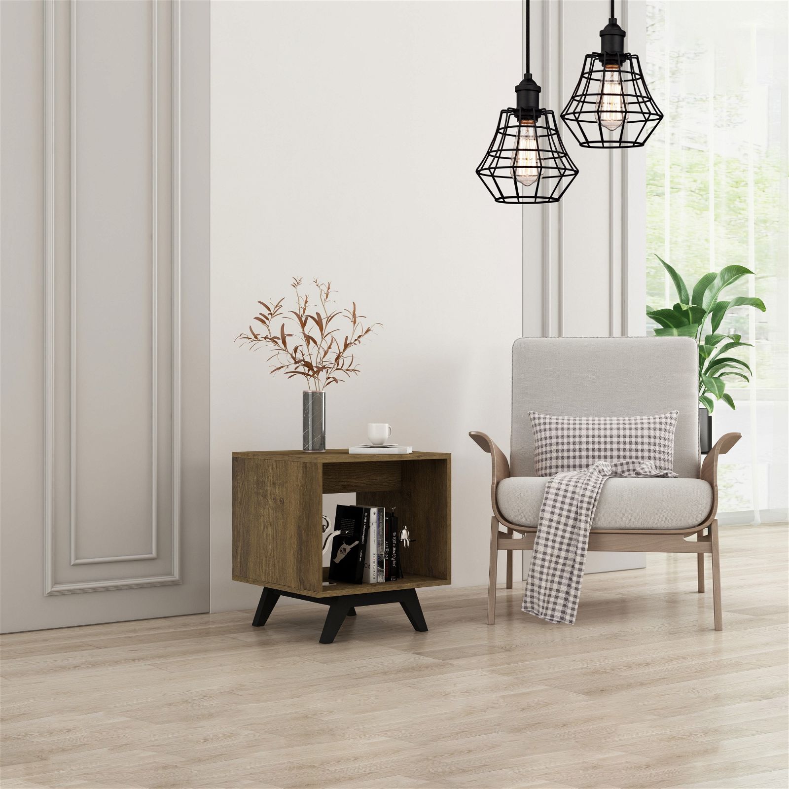 Tauris™ Dark Oak Metro End Table - Stylish Nightstand for Living Room, Bedroom & Office