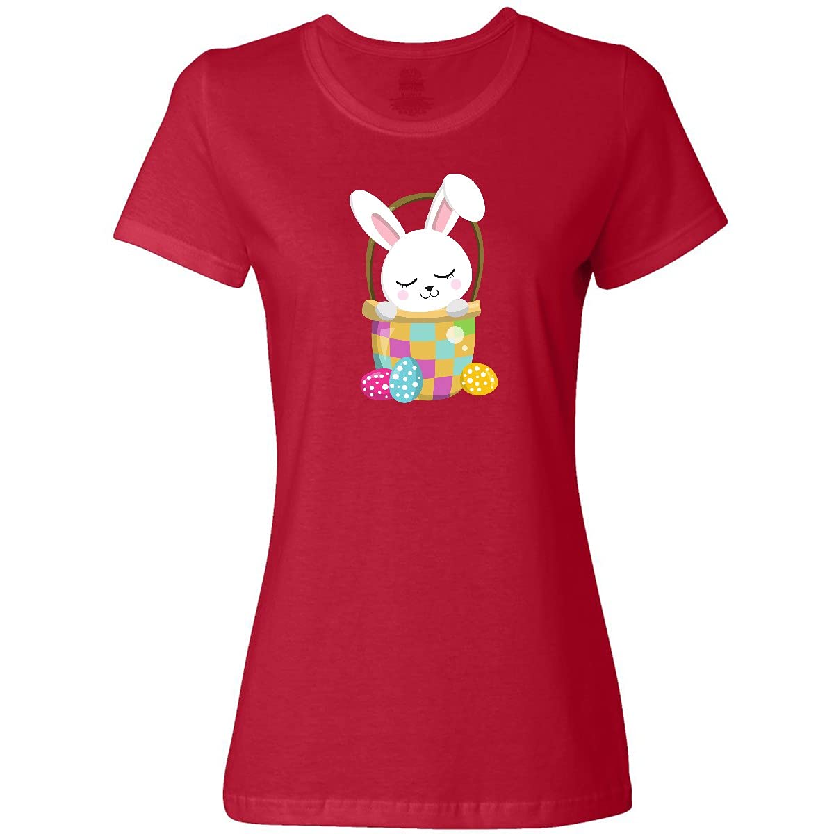 Inktastic Easter Bunny Little Bunny Easter Eggs Basket Women's T-Shirt - Cute Spring Outfit for Easter Celebrations, Family Gatherings & Festive Occasions