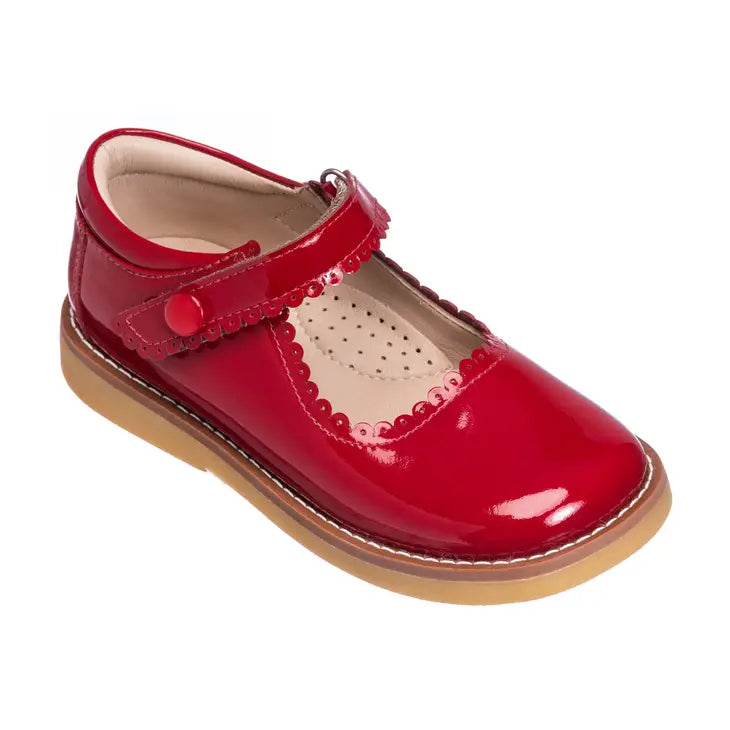 Elephantito Girls Mary Jane Shoes for Toddlers - Shiny Patent Leather Red - Perfect for School, Parties & Special Occasions