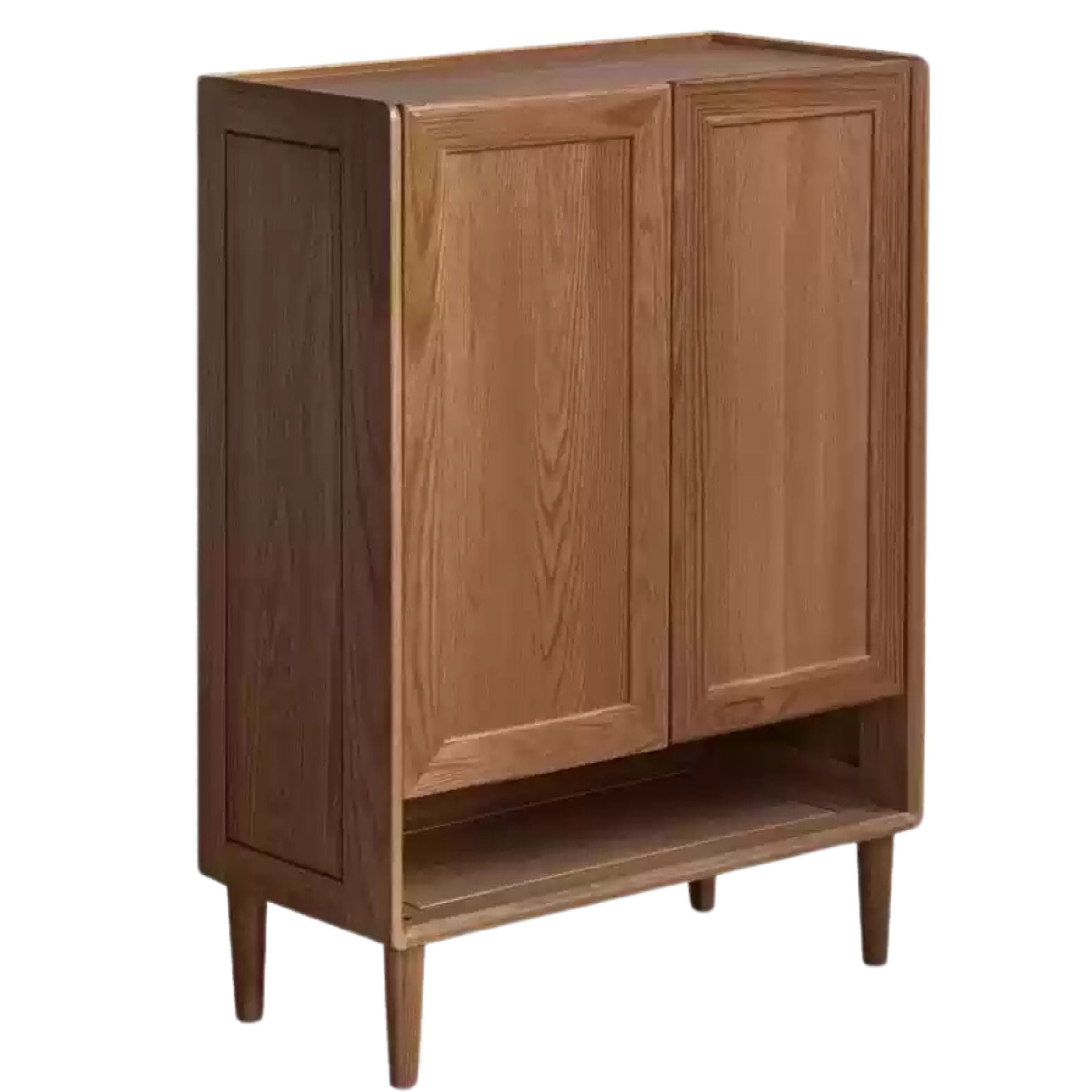 Solid Oak Wood Shoe Storage Cabinet - Organize Entryway & Closet - Rustic Home Decor Shoe Rack for Hallway, Bedroom, or Mudroom