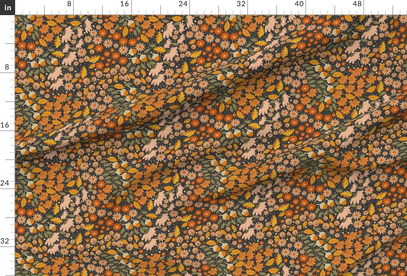 Autumn Botanical Floral Ditsy Printed Minky Fabric by The Yard - Soft Plush Material for Sewing Baby Blankets, Quilt Backing & DIY Home Decor - Perfect for Nursery, Crafts & Cozy Throw Blankets
