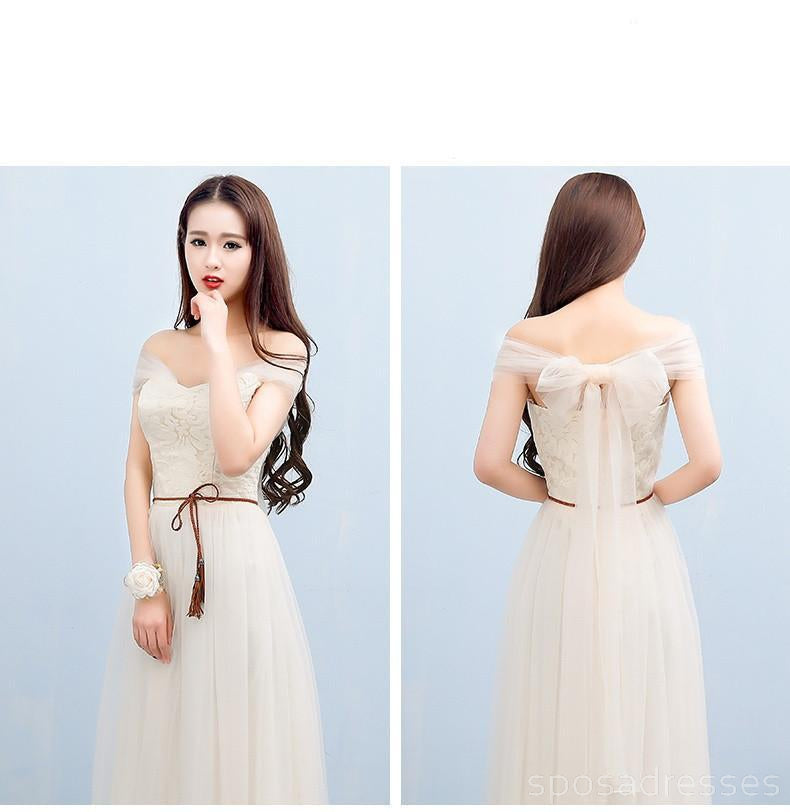 Elegant Mismatched Lace Tulle Long Bridesmaid Dresses - BD009 | Perfect for Wedding Parties, Formal Events & Special Occasions