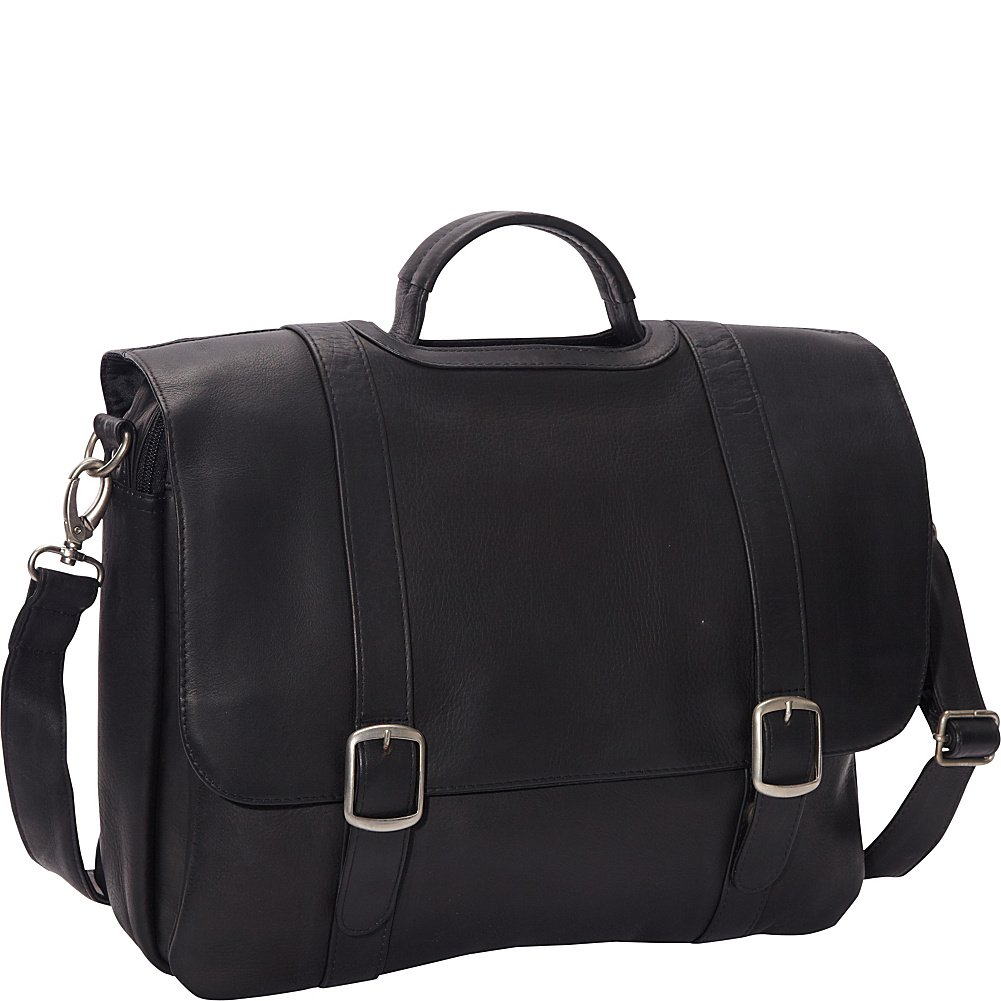 Premium Genuine Leather Laptop Briefcase for Men & Women - 17 Inch Business Computer Bag with Adjustable Shoulder Strap (17”x13”x8”) - Ideal for Office, Travel & Work Commute