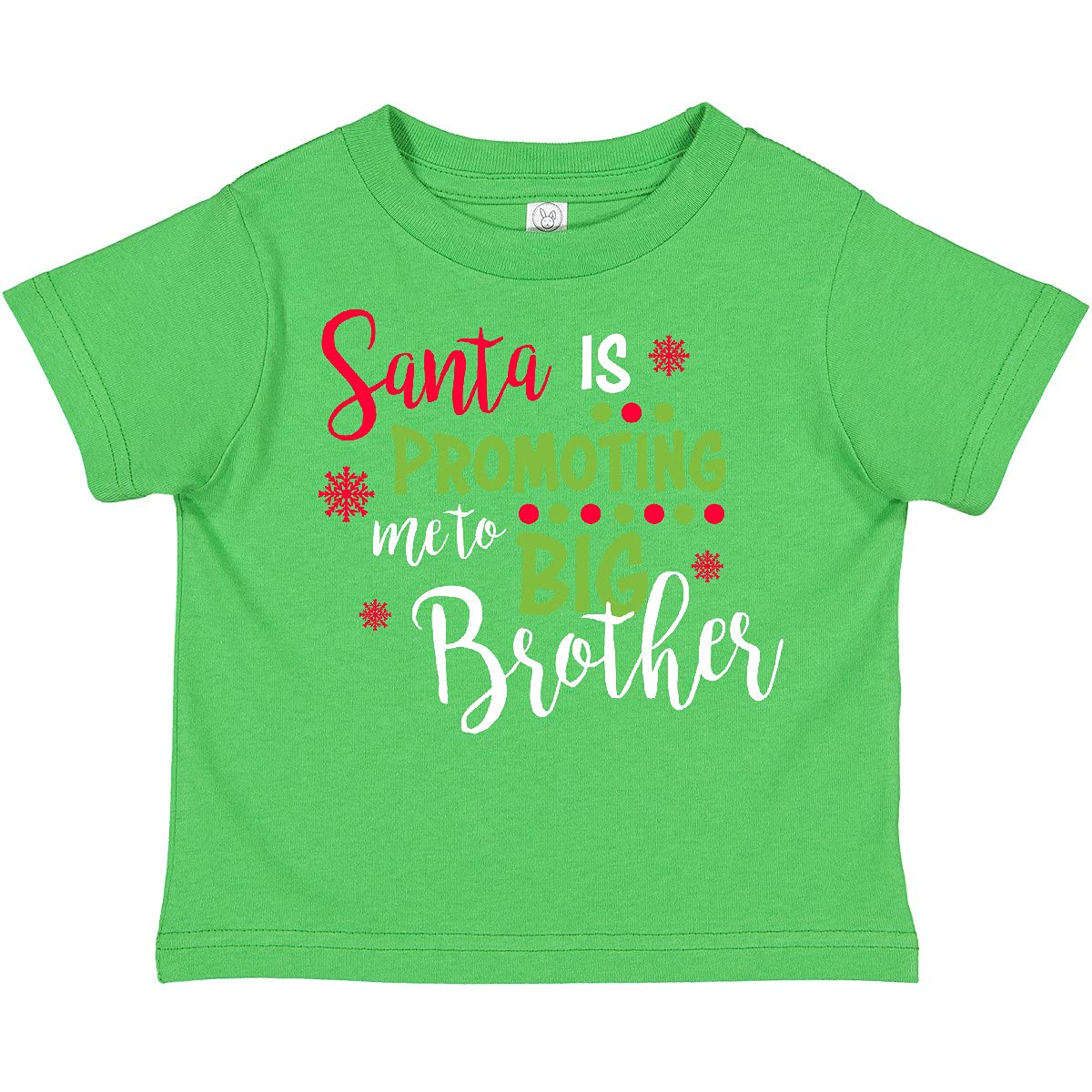 Inktastic Santa Promotes Me to Big Brother Toddler T-Shirt - Cute Christmas Sibling Announcement Gift for Toddlers
