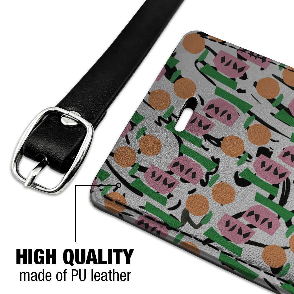 Modern Art Fruit Design Leather Luggage Tag - Rectangle Suitcase ID Card Holder for Travel Carry-On Bags | Perfect for Business Trips & Vacation Identification