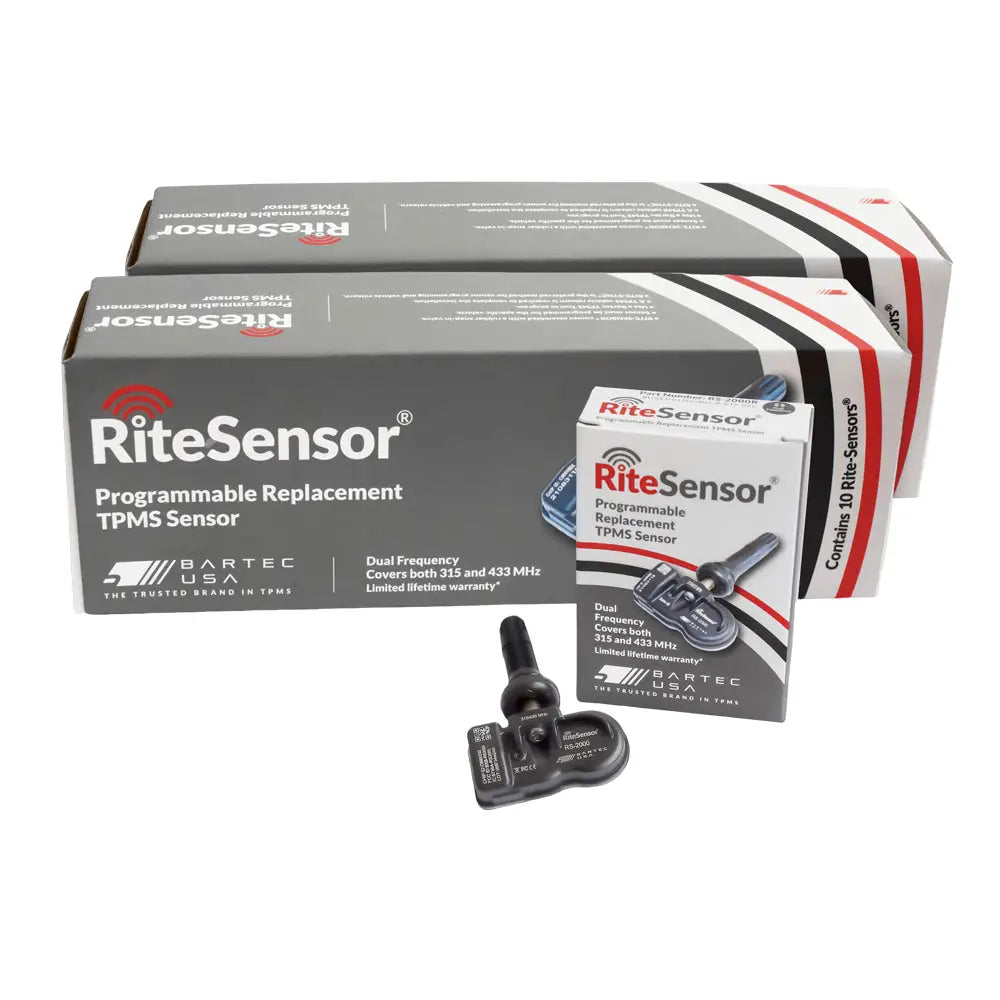 Bartec RS 2000R RITESensors Dual Band TPMS Sensor (315/433MHz) with Rubber Stem - Compatible with Most Vehicles for Accurate Tire Pressure Monitoring - Ideal for Cars, Trucks, SUVs and Fleet Maintenance