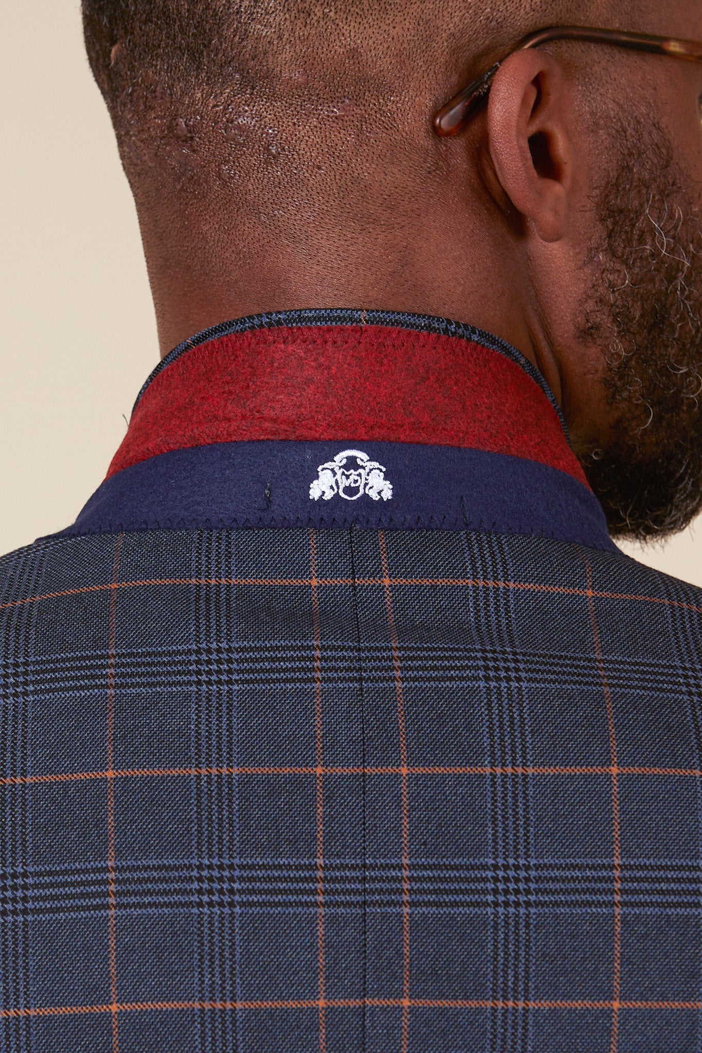 WBA Collection JENSON Marine Navy Check Suit - Premium Wool Blazer for Men | Formal Business Attire & Office Wear | Inspired by John Swift's Style