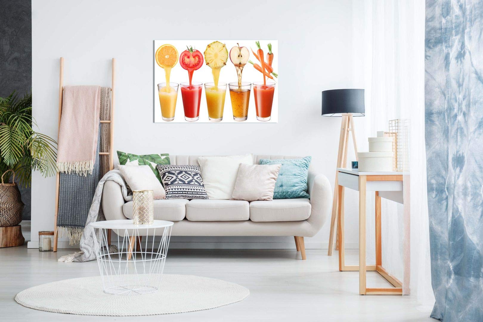 Premium Fruit Juice Food Kitchen Wall Art Canvas Print - 12x8 Inch Modern Home Decor for Dining Room, Cafe & Restaurant Wall Decoration