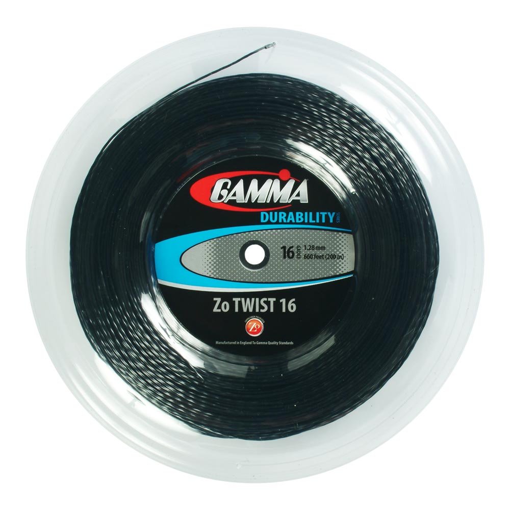 Gamma Zo Twist 16G Tennis String - Black | High Performance Tennis Racket String for Spin & Control | Perfect for Competitive Play & Training