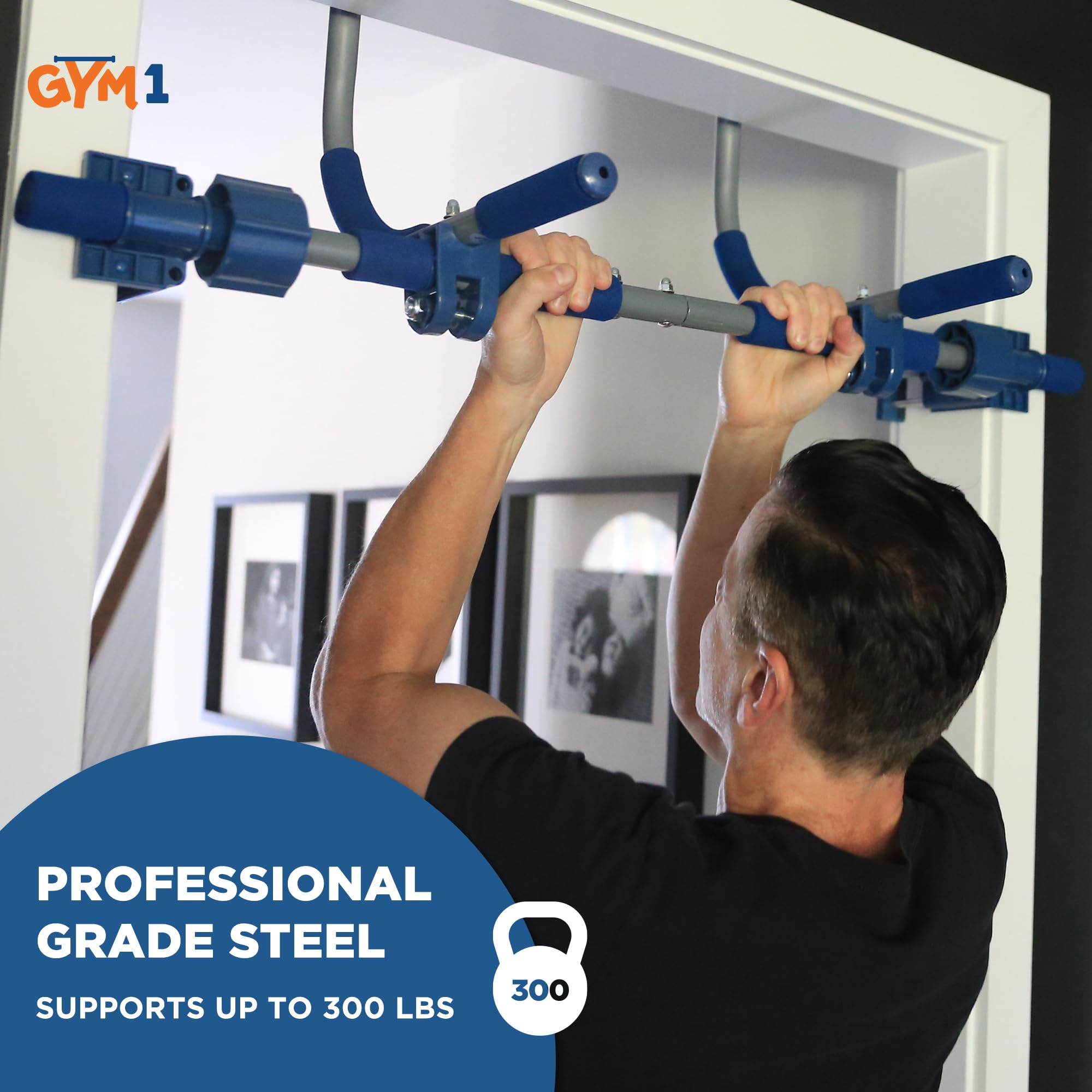 Gym1 6-Piece Doorway Gym Set for Kids & Adults - Indoor Pull-Up Bar, Sensory Swing, Rings, Trapeze, Ladder & Knotted Rope - 300 lbs Capacity - Perfect for Home Workouts, Kids Playroom & Sensory Therapy