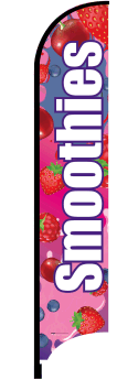 Custom Feather Flag Banner for Smoothie Shops - Vibrant Fruit Smoothie Advertising - Perfect for Outdoor Events, Grand Openings & Promotions