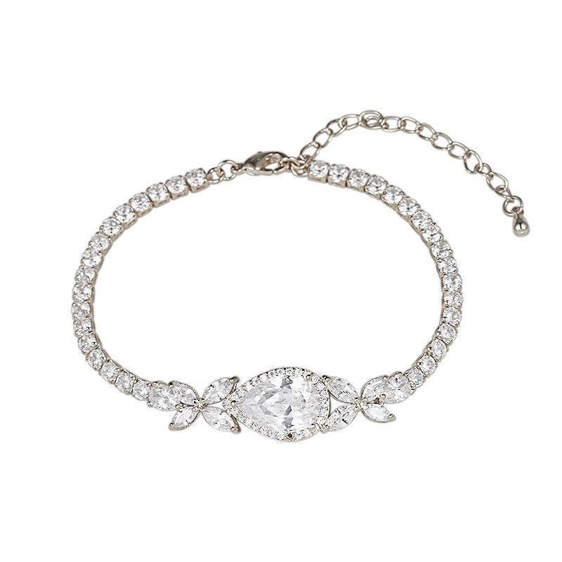 Elegant Crystal Wedding Bracelet for Women - 18K Gold or Sterling Silver (7225, 7226) | Perfect for Bridal Jewelry, Anniversary Gifts & Special Occasions