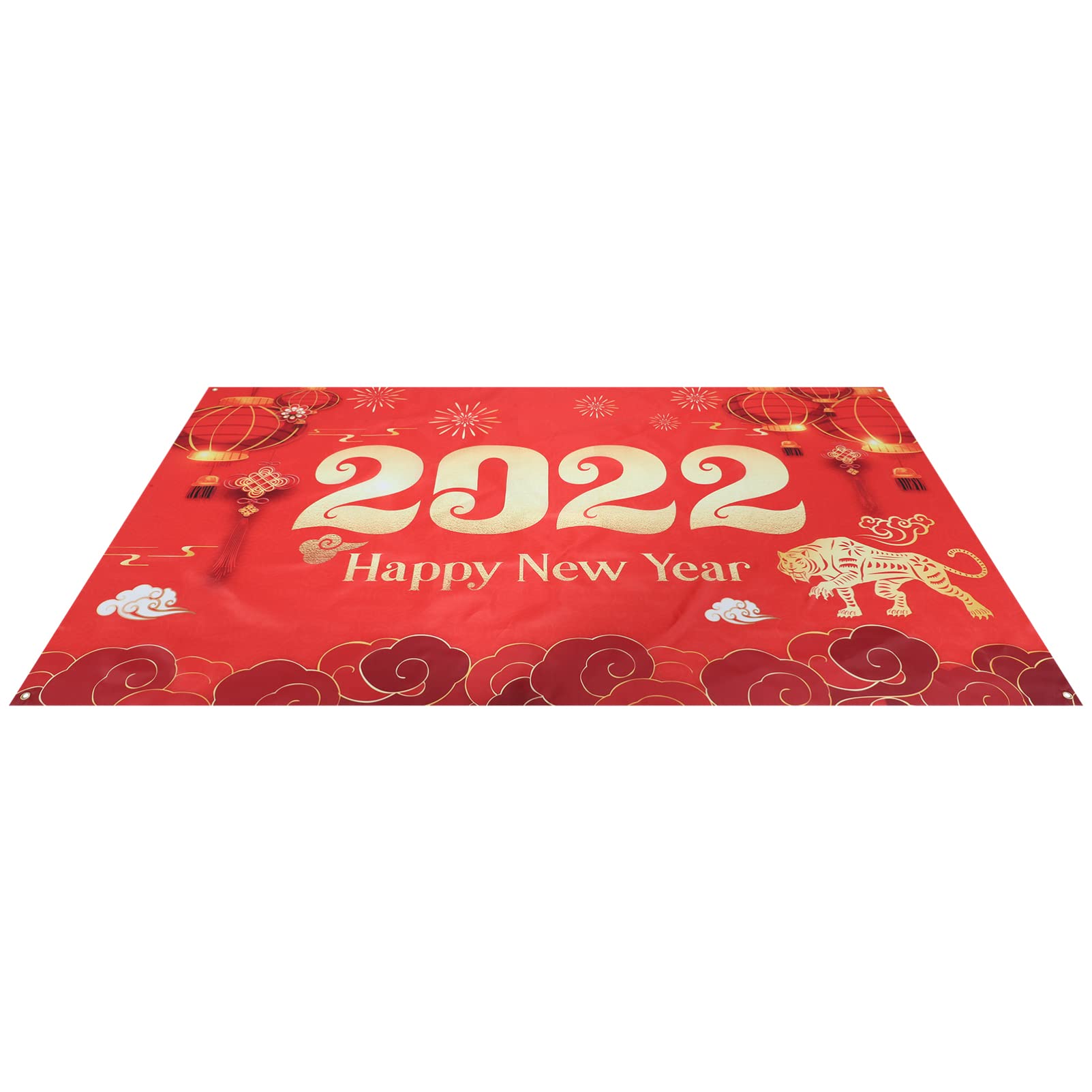 Toyvian 12-Piece Chinese New Year 2022 Tiger Zodiac Backdrop Set - Spring Festival Party Decor, Family Photo Booth Background, Home Banner for Lunar New Year Celebrations | Perfect for Family Reunions, Holiday Photography & Social Media Posts