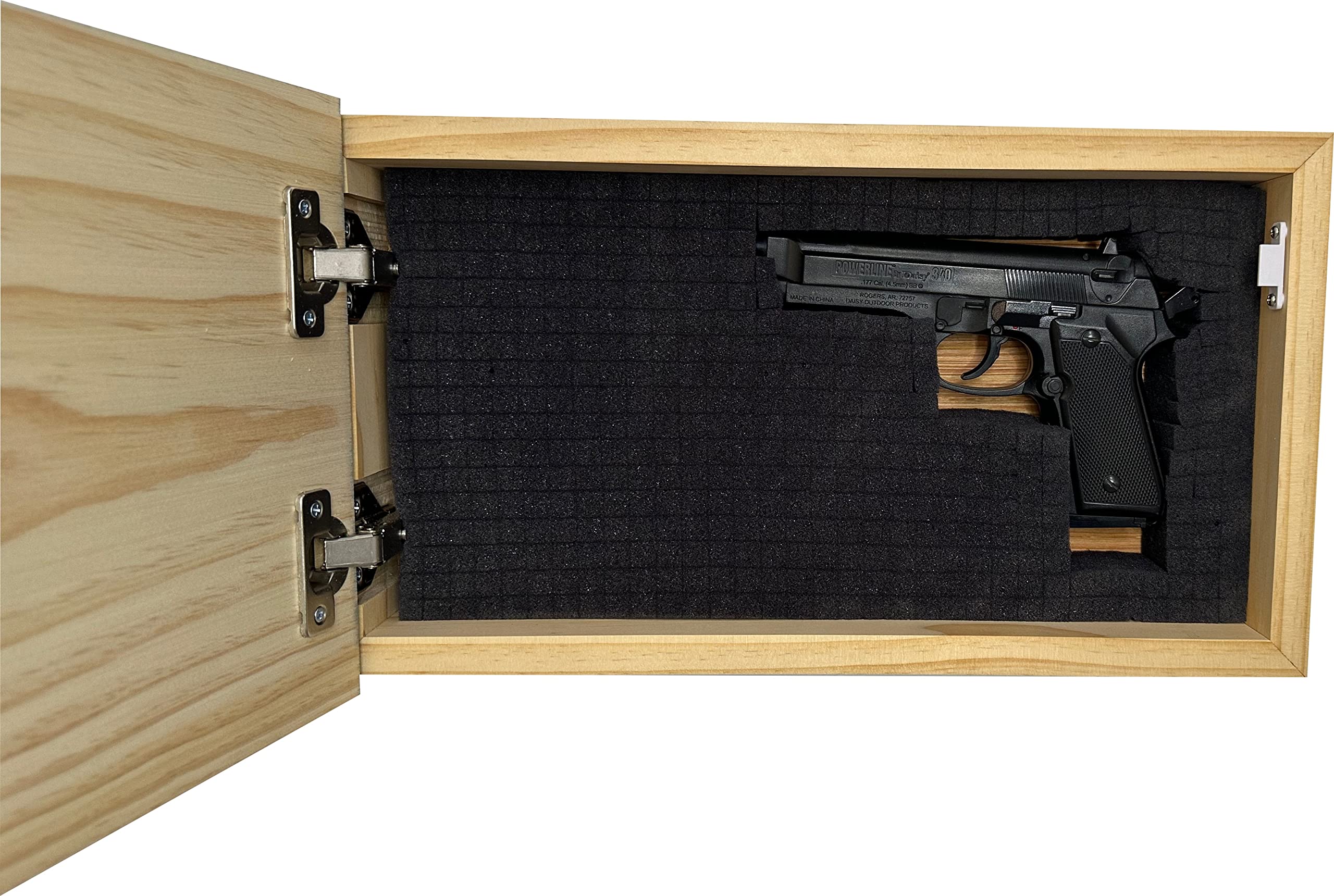 Bellewood Designs American Flag Hidden Gun Safe - Concealed Gun Storage Cabinet with Carved US Flag Design (Gray) - Perfect for Home Security, Bedroom, Office & Concealed Weapon Storage