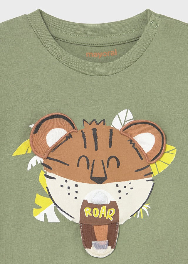Men's Short Sleeve Tiger Graphic T-Shirt - Soft Cotton Casual Tee for Streetwear & Summer Outfits | Sage Green | Perfect for Casual Wear, Music Festivals & Everyday Style