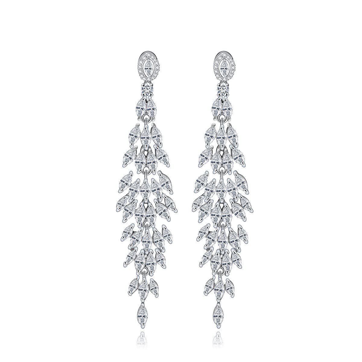 MissDaisy Victorian Style Bridal Chandelier Earrings - Long Dangling Drop Earrings for Wedding, Prom & Pageant | Elegant Jewelry for Brides & Women | Perfect for Evening Gala, Cocktail Party & Special Occasions