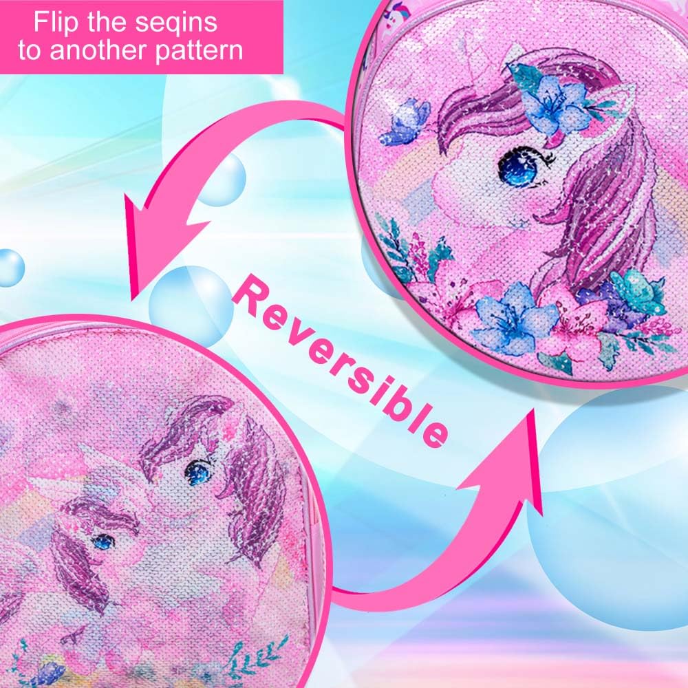 **Unicorn Toddler Backpack for Girls - 12