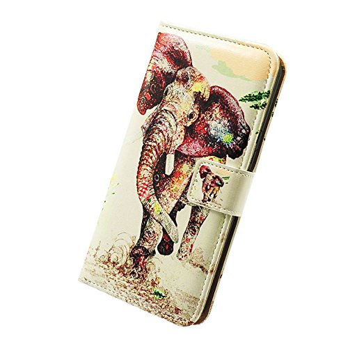 Premium Elephant Pattern Leather Flip Wallet Case for iPhone 13 Pro Max - Card Slot Holder & Kickstand | Stylish Protection for Work, Travel & Everyday Use