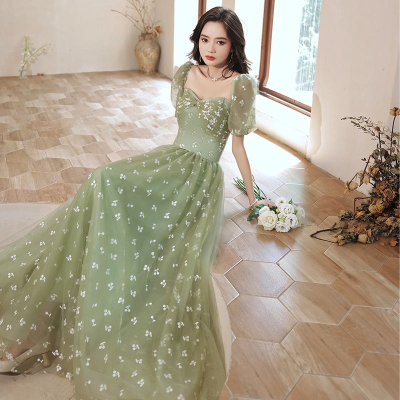 Elegant Green A-Line Sweetheart Party Dress for Prom, Homecoming, and Formal Events - Style 595