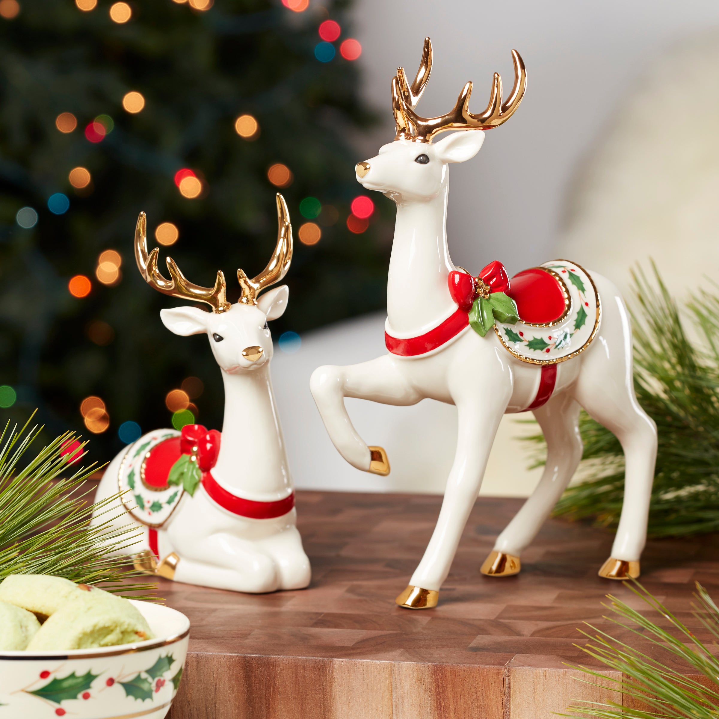 Christmas Reindeer Figurine - Handmade Nordic Style Decor for Holiday Tabletop, Mantel & Gift Giving