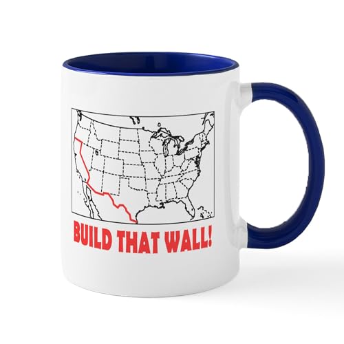 White/Navy Inside - Build That Wall Mugs