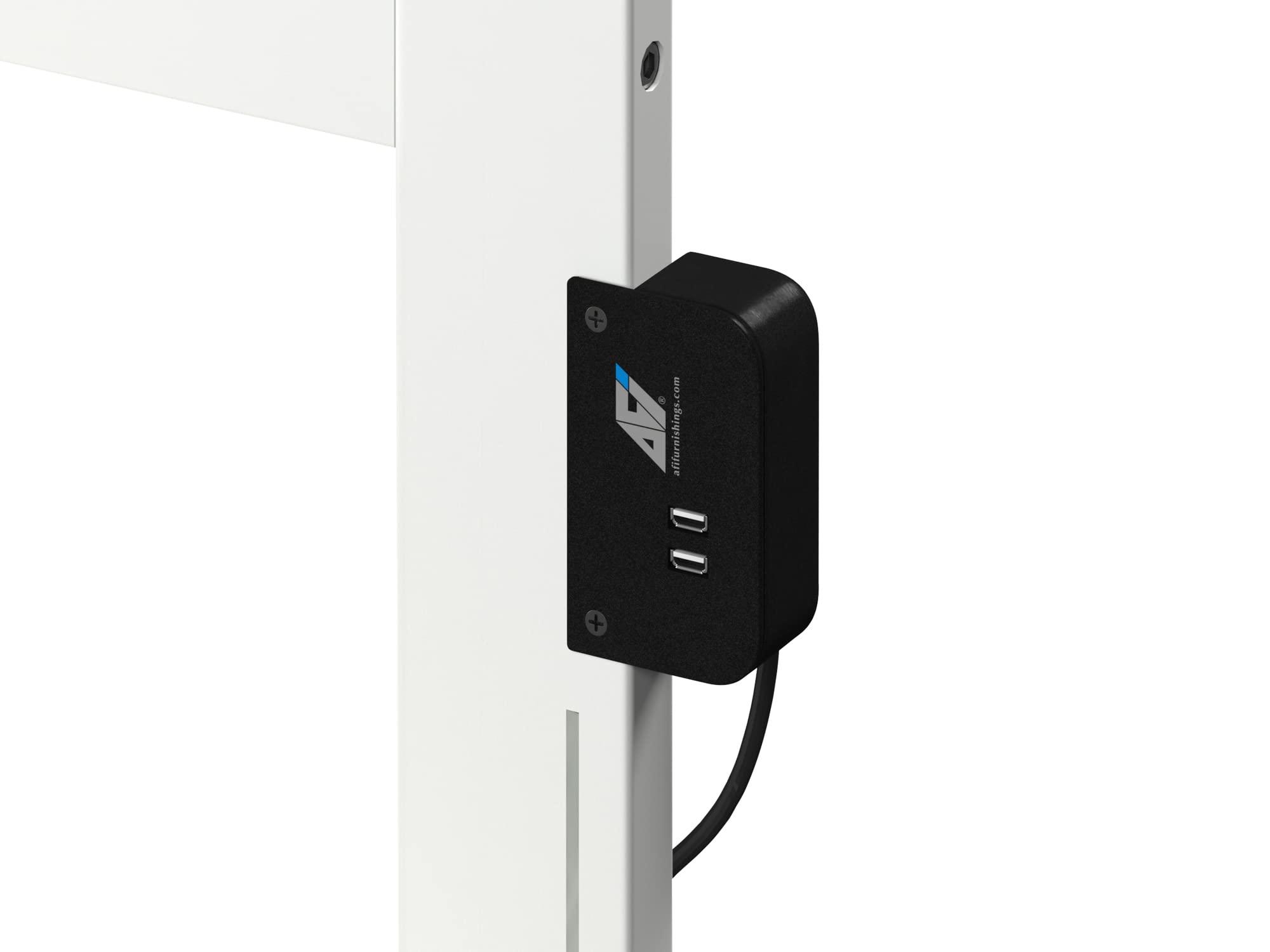 AFI Nantucket Twin Foundation Bed Frame with USB Charging Ports - White - Perfect for Small Bedrooms, Guest Rooms & Dormitories