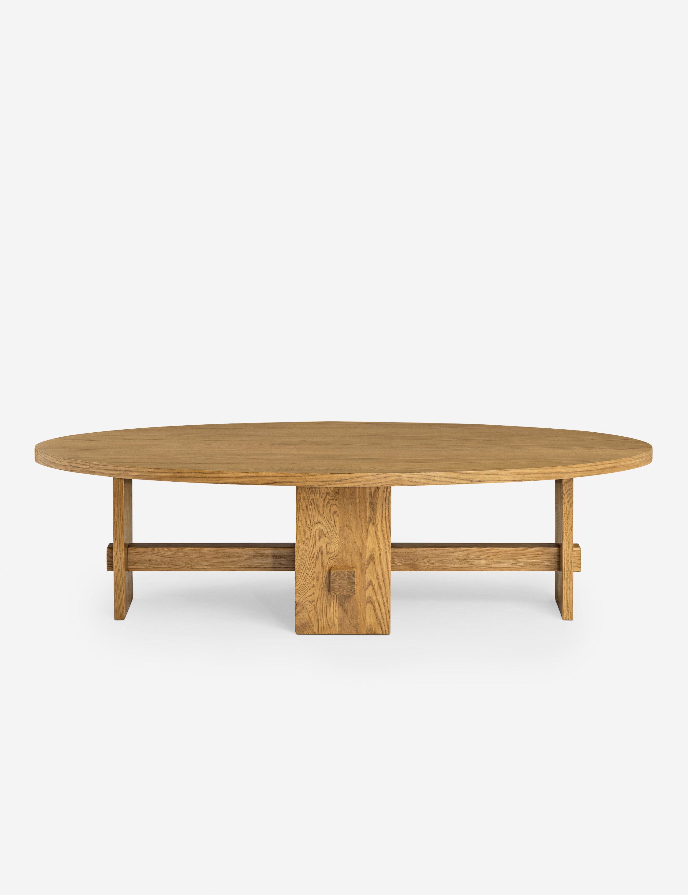Modern Oval Coffee Table - Solid Wood Living Room Center Table for Home Decor, Sofa Table with Storage Shelf - Perfect for Small Spaces, Apartments & Cozy Living Rooms