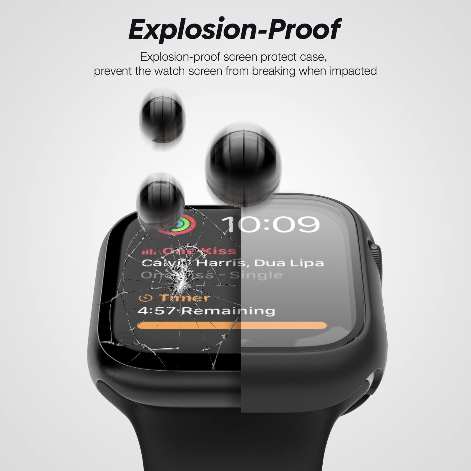 2 Pack Waterproof Case for Apple Watch 40mm SE/Series 6/5/4 - 2 in 1 Tempered Glass Screen Protector & PC Back Bumper Cover (Black) - Perfect for Swimming, Outdoor Sports & Daily Protection