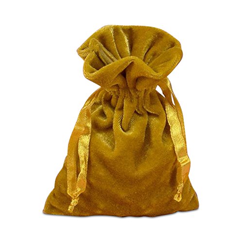 Premium Tarot Rune Dice Set with Velvet Drawstring Pouch - Gold Finish, 6