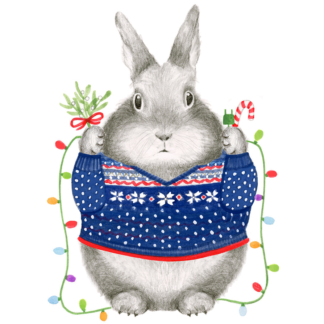 Christmas Bunny Set of 6 - Adorable Holiday Decorations for Home, Party & Gift Giving - Perfect for Christmas Tree, Mantel & Festive Table Centerpieces