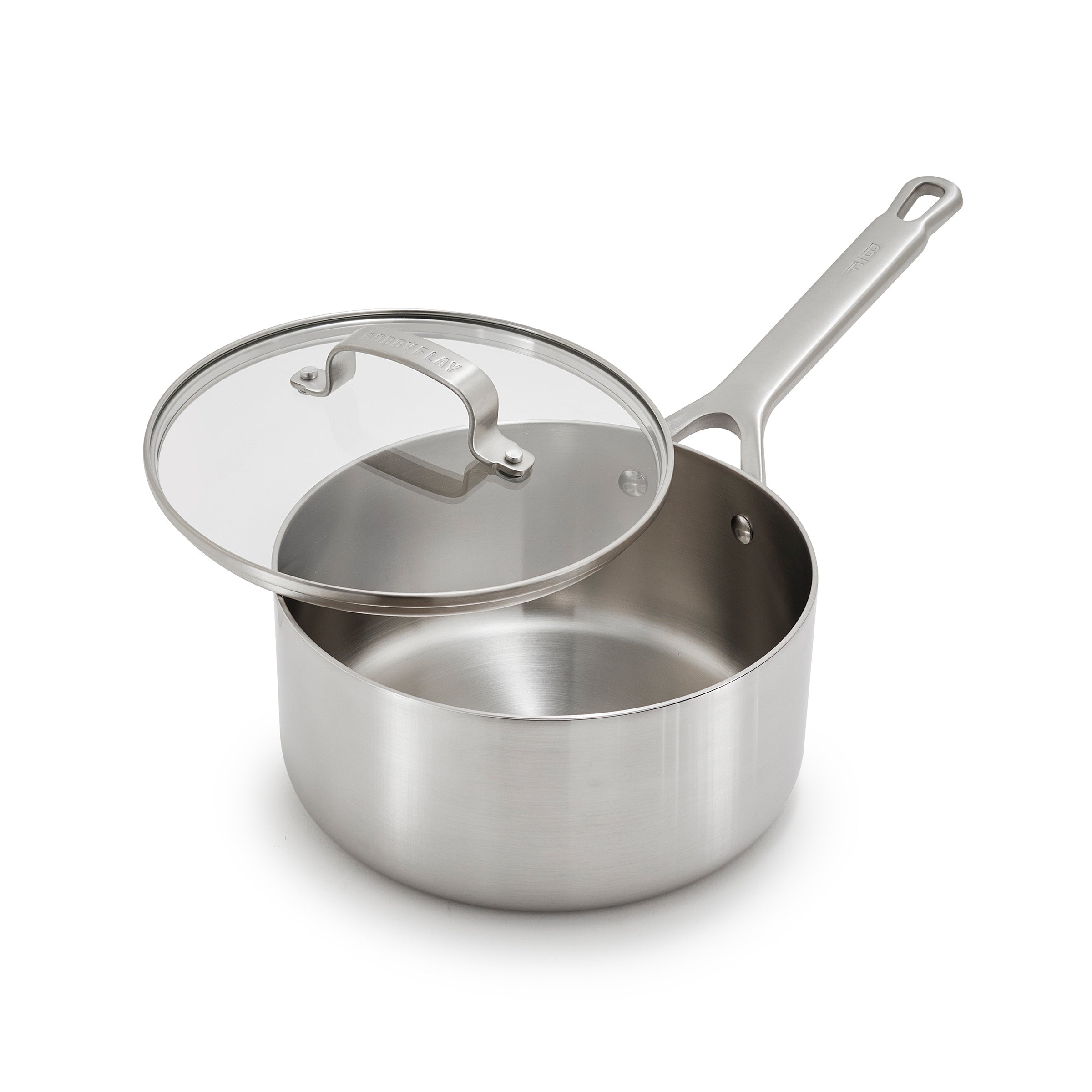 Bobby Flay by GreenPan Chef Series 3 Quart Uncoated Stainless Steel Saucepan - Perfect for Cooking Sauces, Soups, and Stews in Your Modern Kitchen